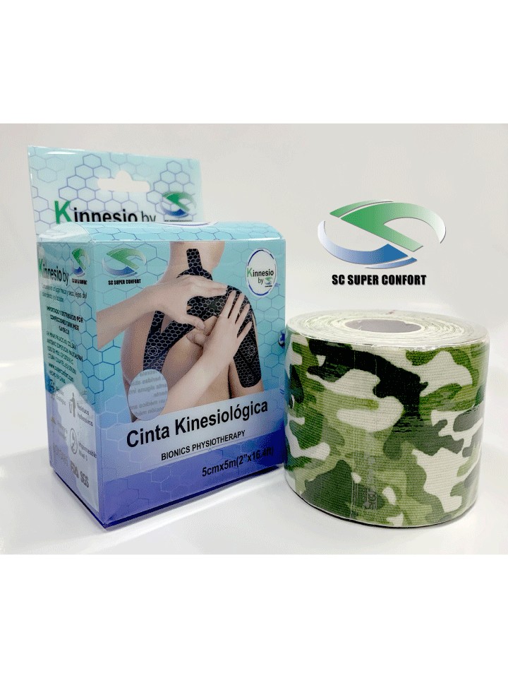 Cinta Kinesiologica Camuflaje Verde